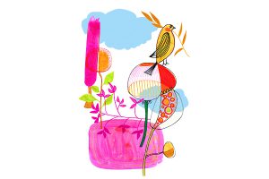 bird and flowers 2 art mariska eyck aj 061 400×600 jpeg