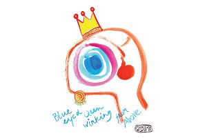 blue eyed queen winking art mariska eyck db 107 RBG handtek 400×600 copy