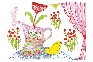 flowers and a bird art mariska eyck big diary 002 RGB 400×600 copy