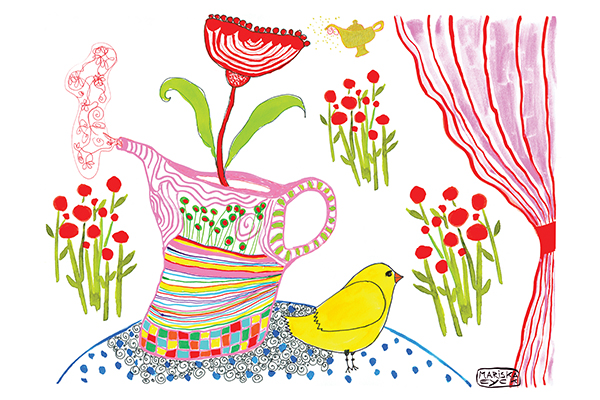 flowers and a bird art mariska eyck big diary 002 RGB 400×600 copy