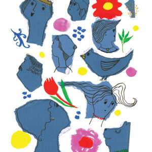 group portrait in blue