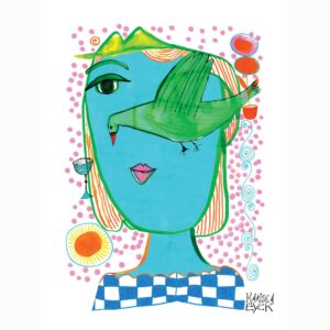portrait with green bird INSTA art mariska eyck db 137